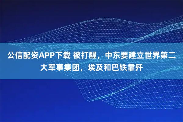 公信配资APP下载 被打醒,中东要建立世界第二大军事集团,埃及和巴铁靠歼